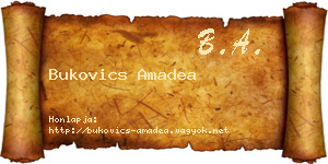 Bukovics Amadea névjegykártya